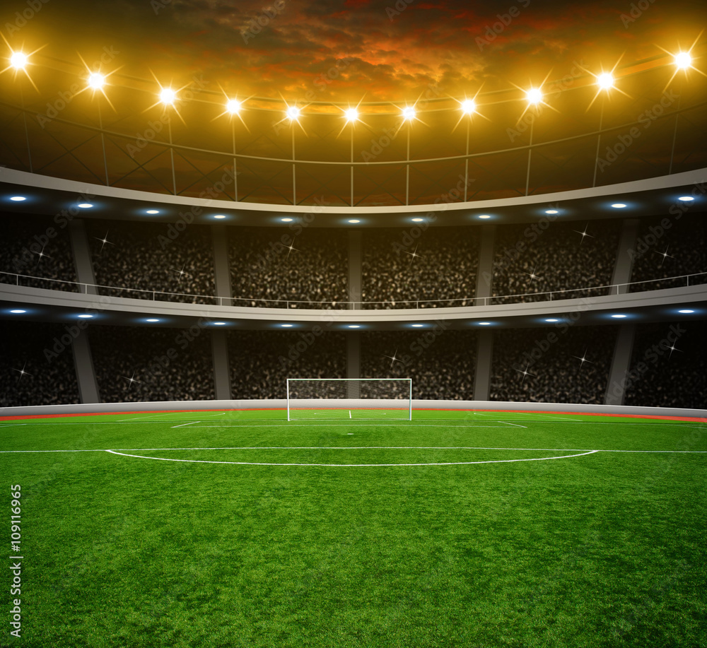 soccer stadium with lights