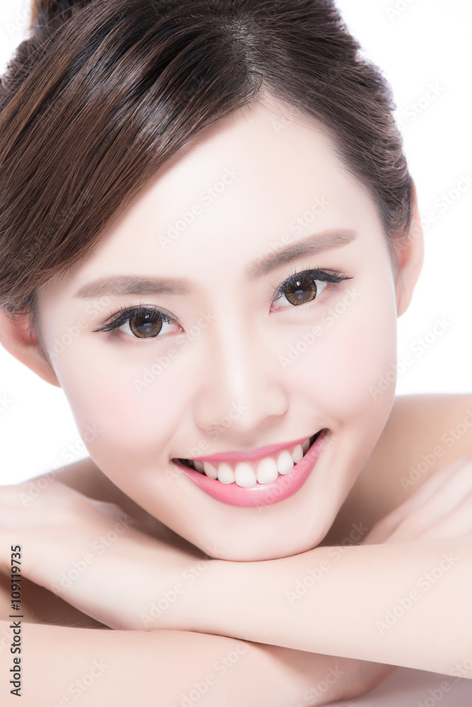 Charming woman Smile face