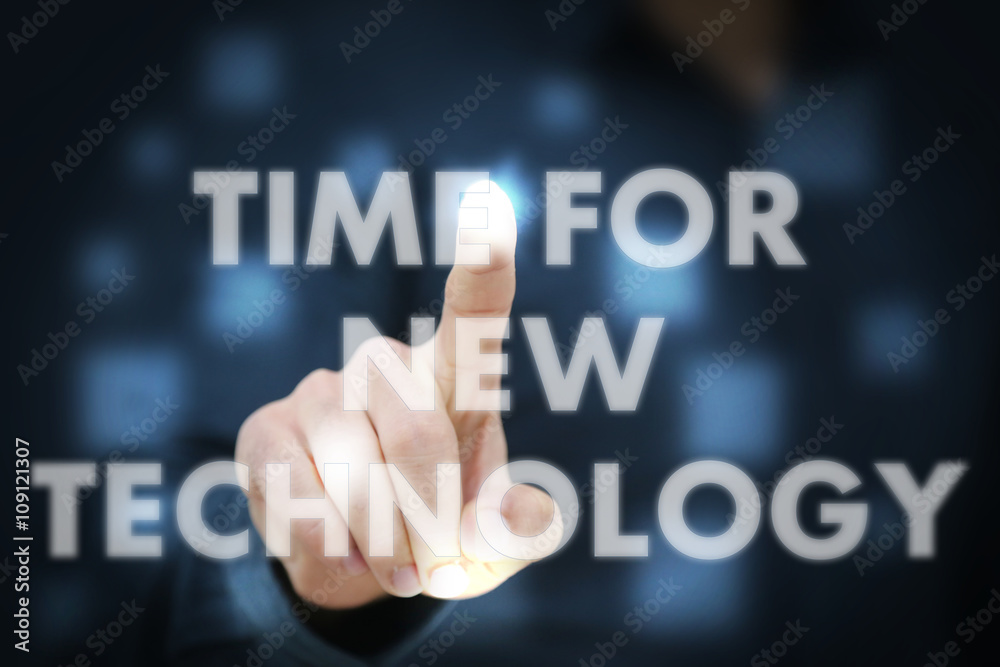 Businessman touching Time For New Technology Businessman touching Time For New Technology