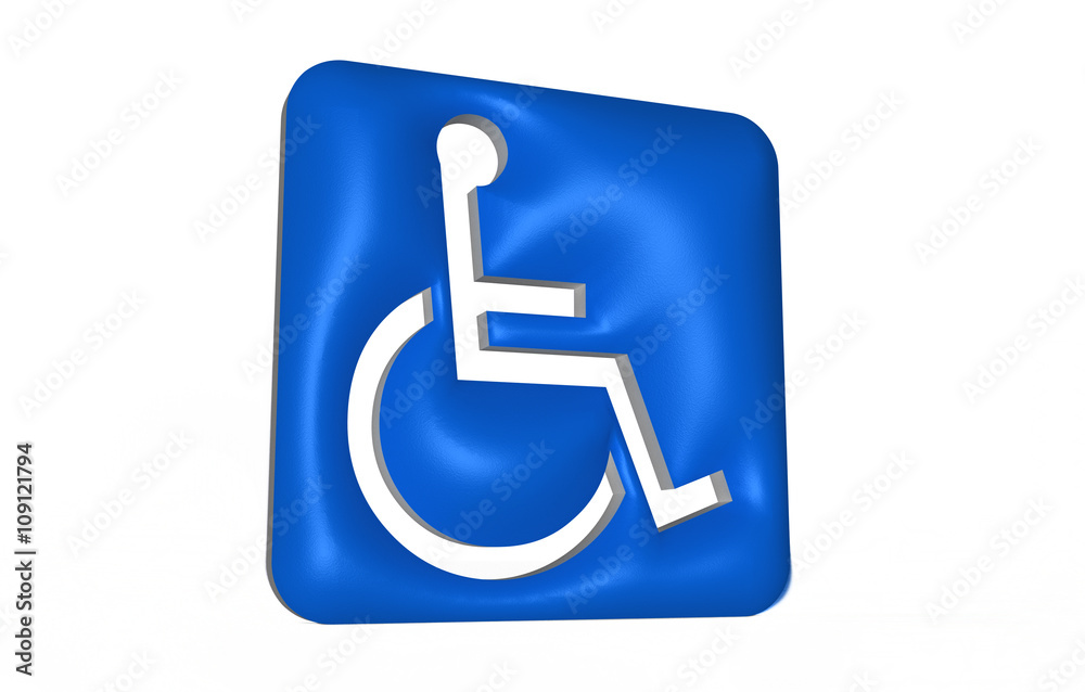 Behinderung - Rollstuhlfahrer - Schild - Tafel Behinderung - Rollstuhlfahrer - Schild - Tafel