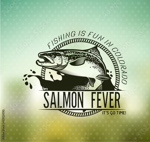Vintage Salmon fishing emblems