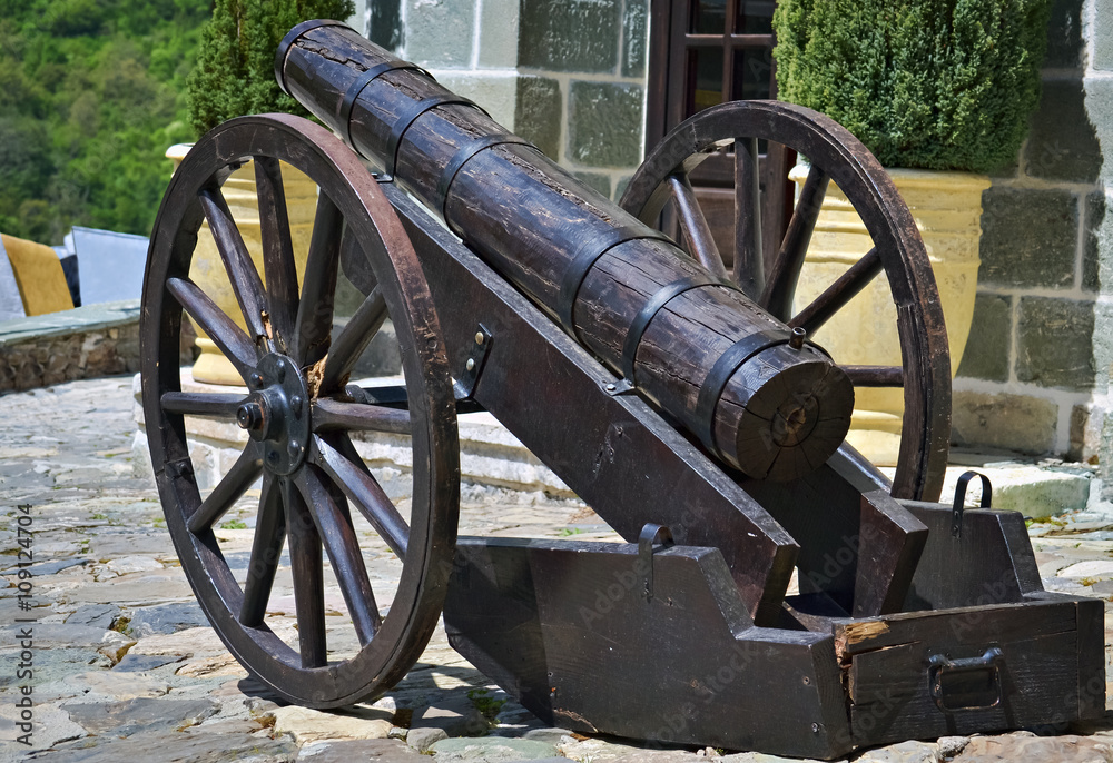 Old wooden cannon