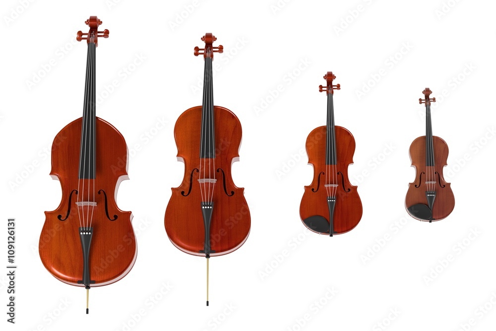 Fototapeta premium 3d rendering of string musical instruments