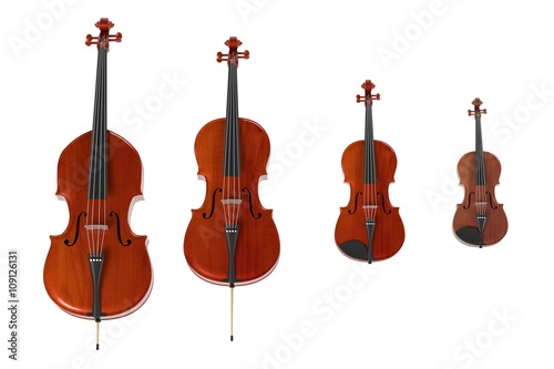 3d rendering of string musical instruments