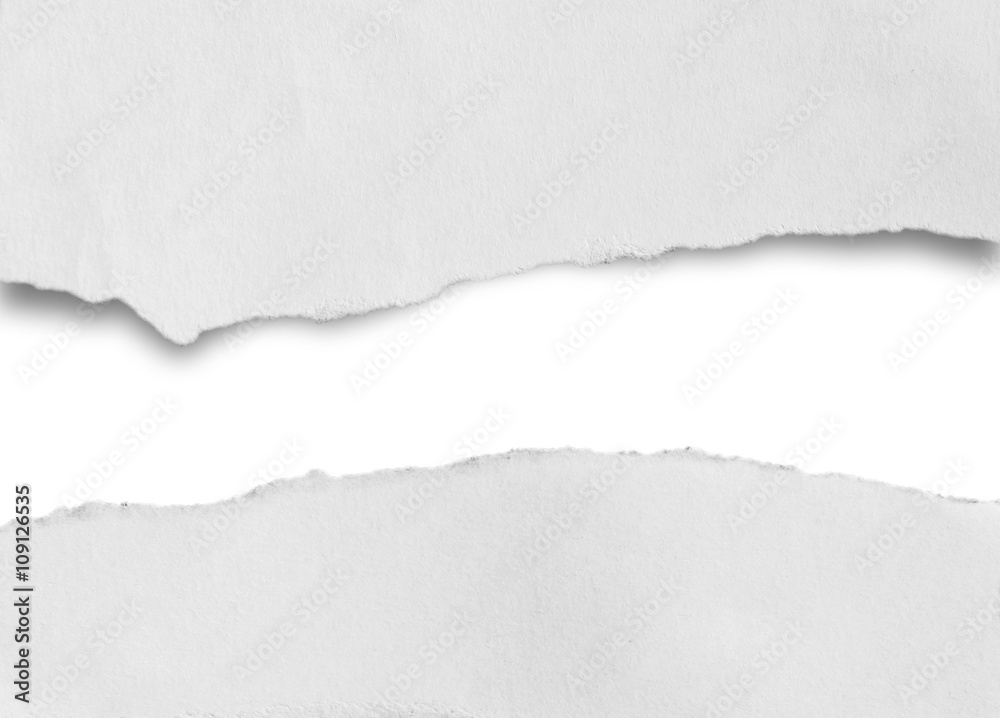 Hole ripped in white paper Hole ripped in white paper