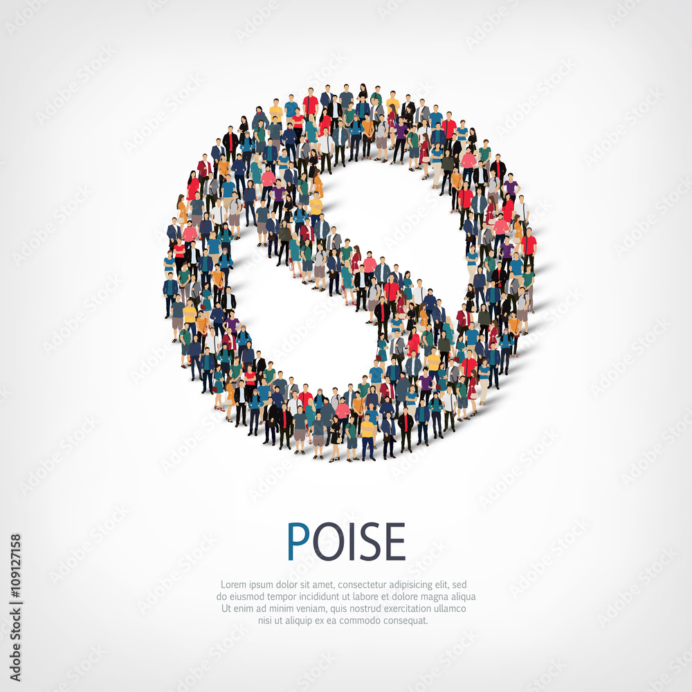 Fototapeta premium poise people sign 3d