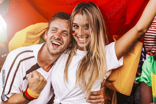 Supporters from Multiple Countries at Stadium All Together