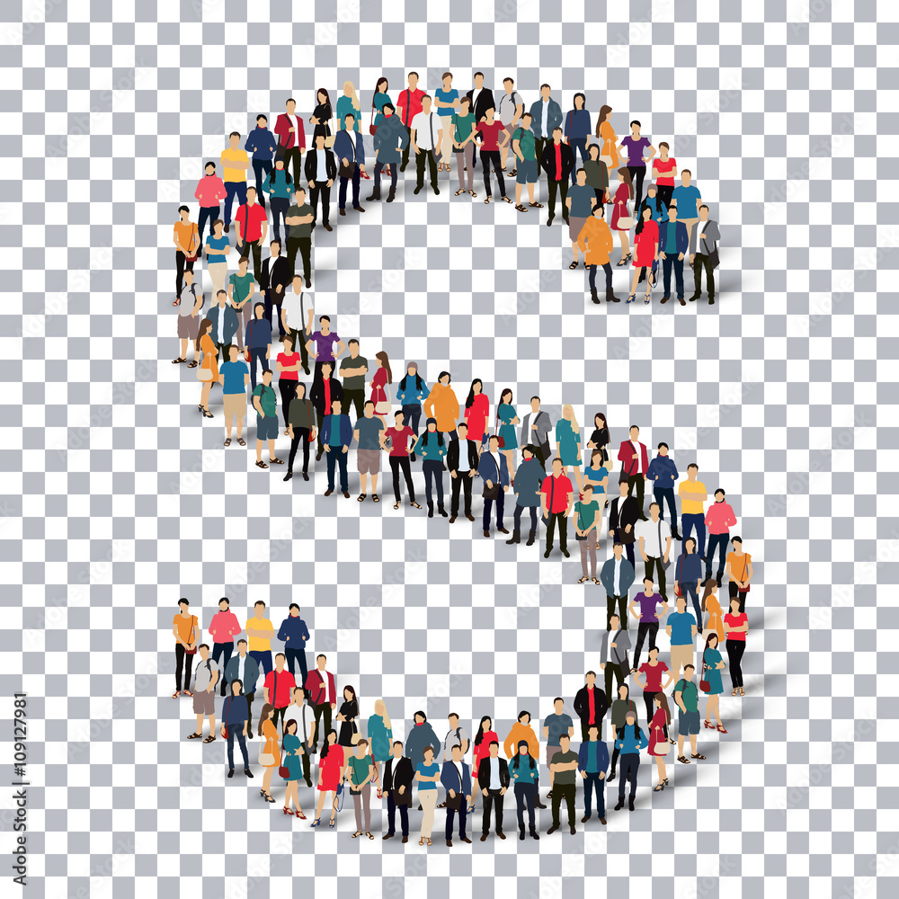 People letter alphabet 3d People letter alphabet 3d