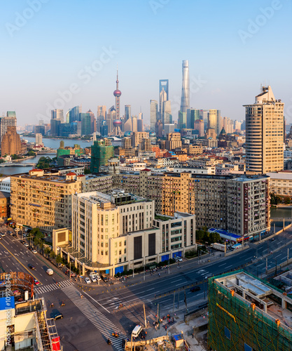 Canvas Print Shanghai skyline.
