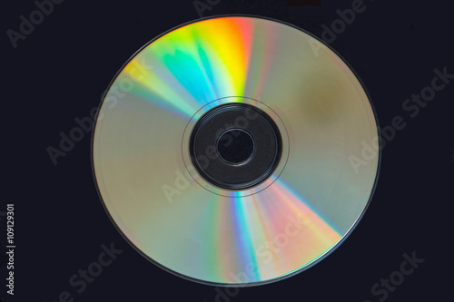 Colors reflecting off a cd isolated on black