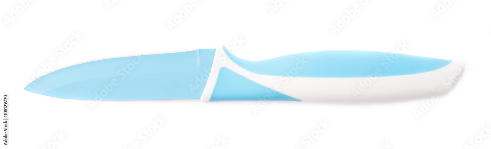 Steel blue knife isolated over the white background Steel blue knife isolated over the white background