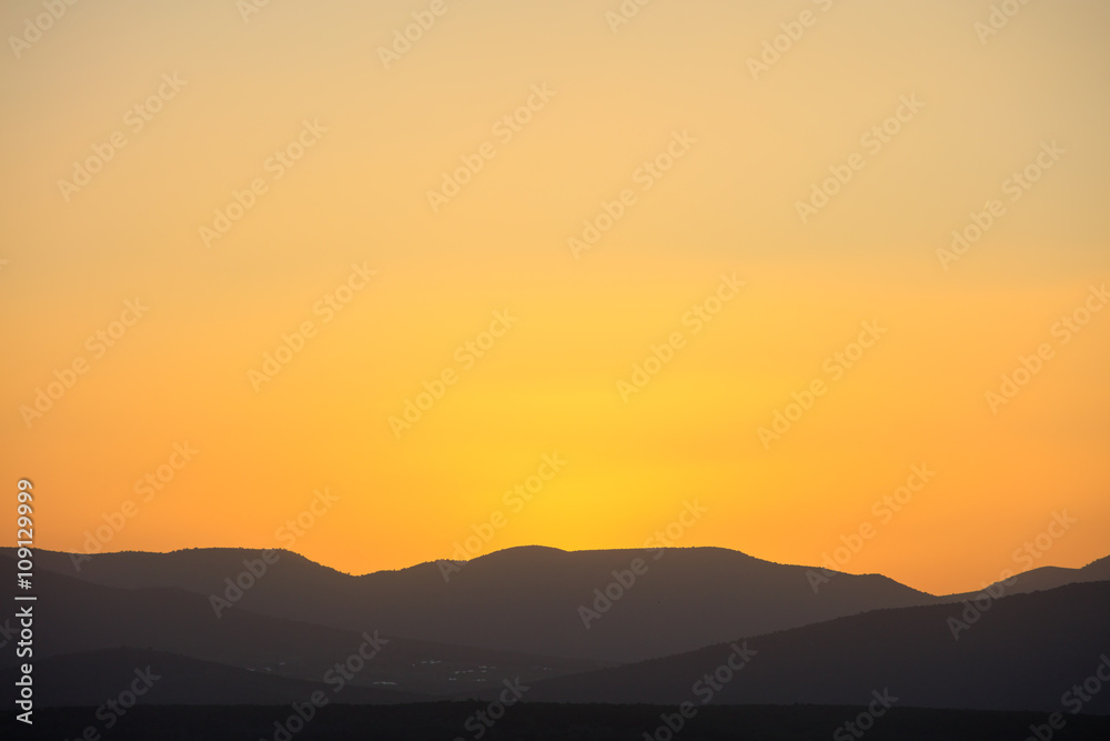 Beautiful background of sunset in mountains