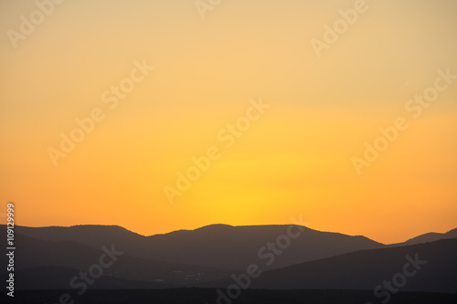 Beautiful background of sunset in mountains