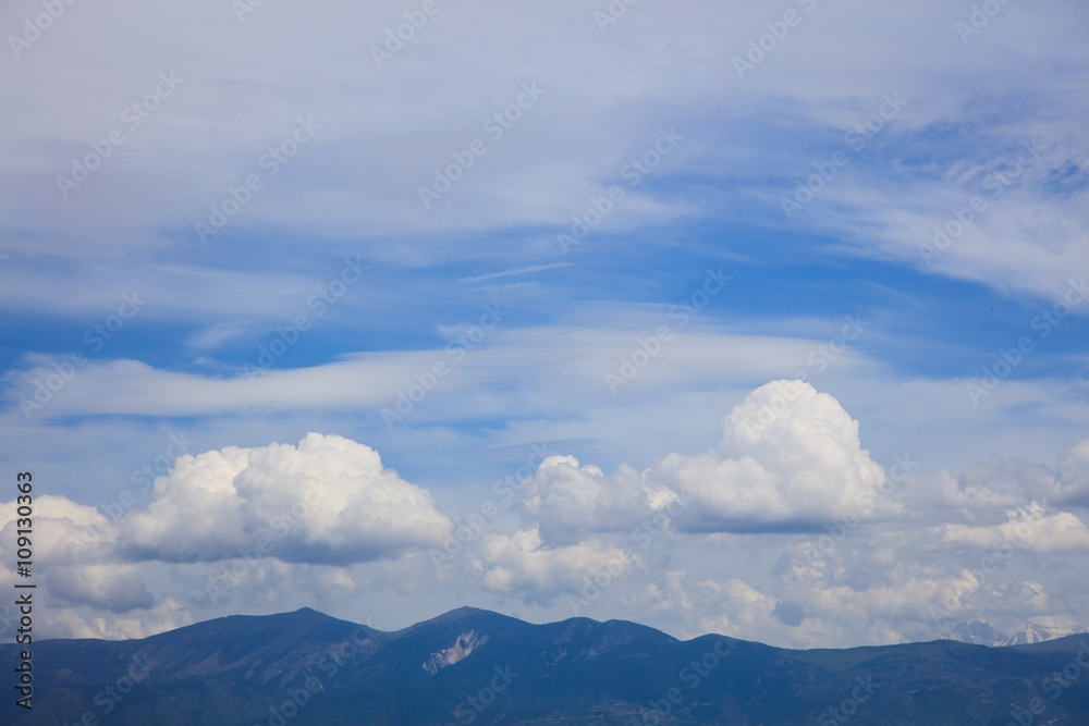 Beautiful cloudscape over mountains