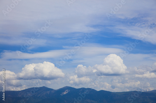 Beautiful cloudscape over mountains