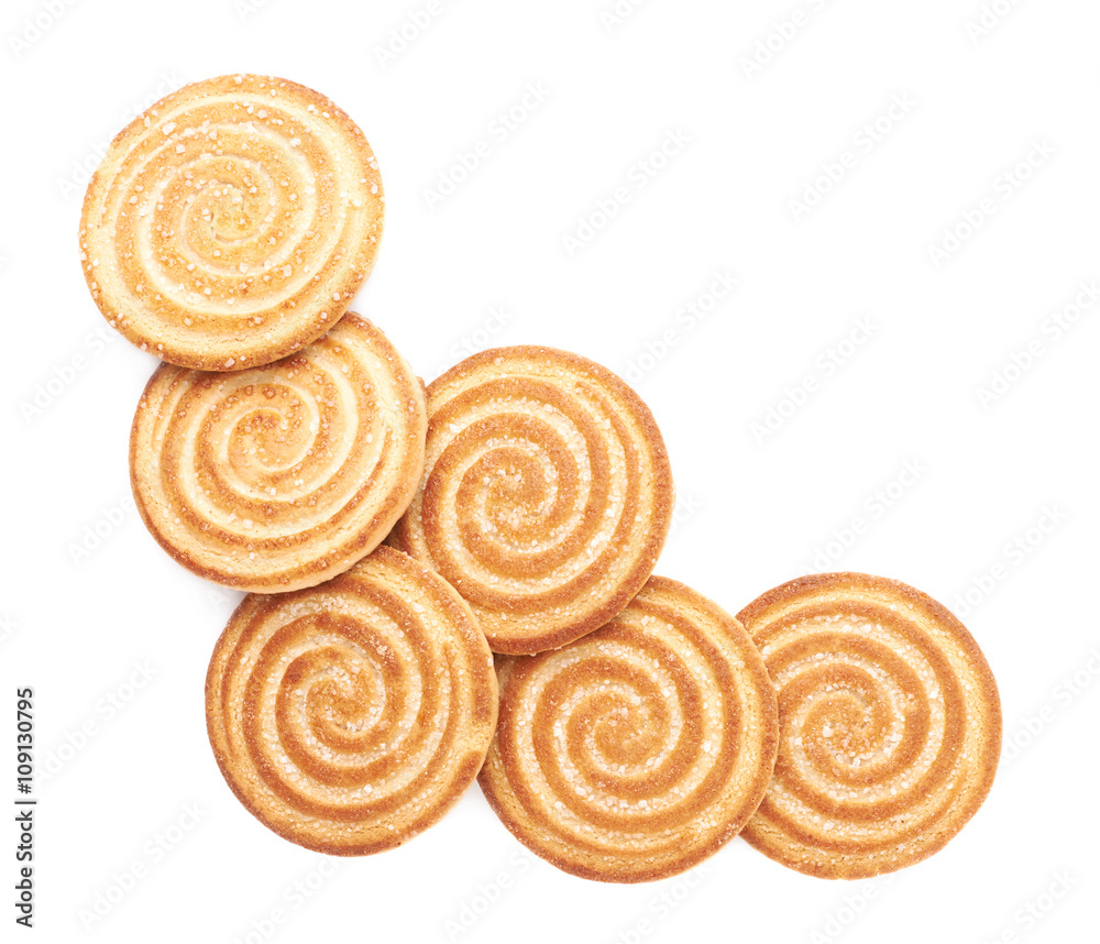 Pile of cookies isolated over the white background Pile of cookies isolated over the white background