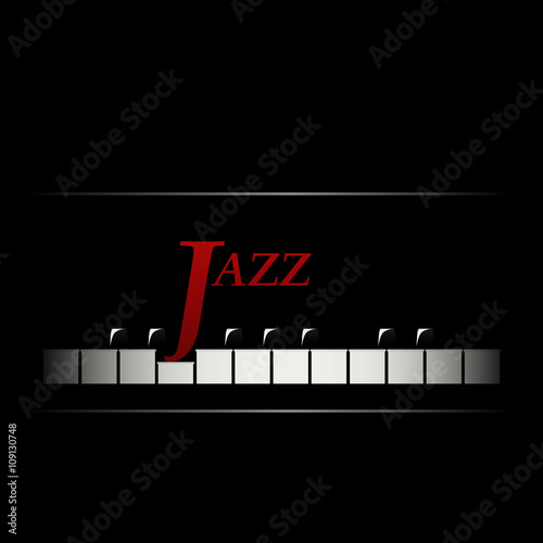Plakat Koncepcja kawiarni jazzowej. Streszczenie klawiatury fortepianu. Muzyczne kreatywne zaproszenie.