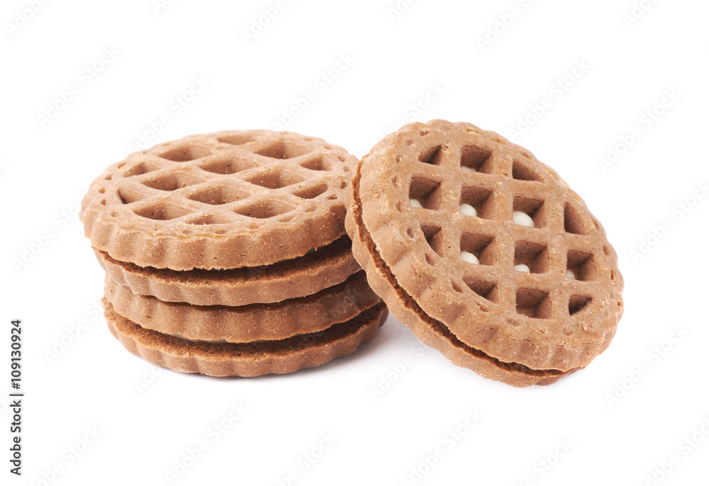 Stack of cookies isolated over the white background Stack of cookies isolated over the white background