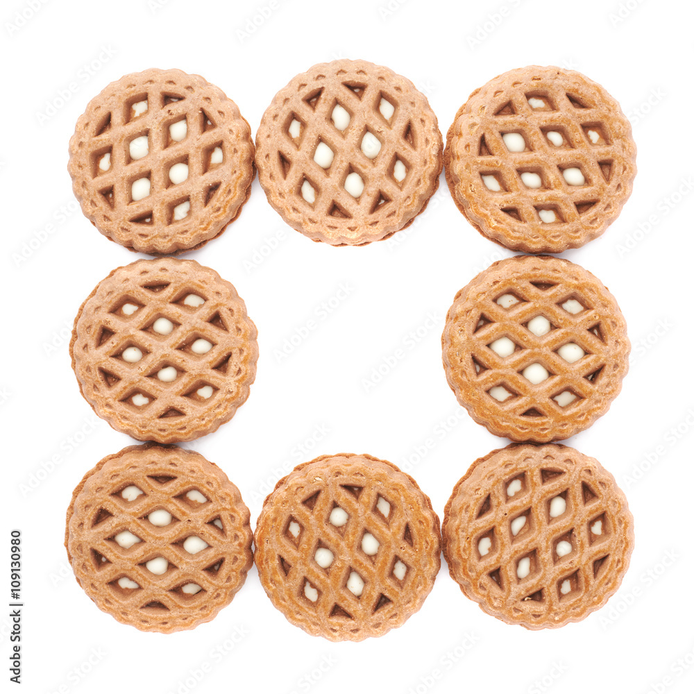 Pile of cookies isolated over the white background Pile of cookies isolated over the white background