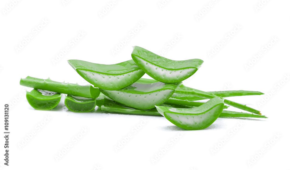 Aloe vera fresh leaf isolated on white background Aloe vera fresh leaf isolated on white background