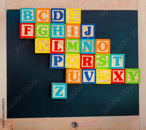 Wooden alphabet blocks
