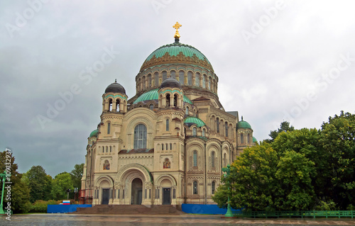 Naval cathedral of Saint Nicholas in Kronstadt, Russia
