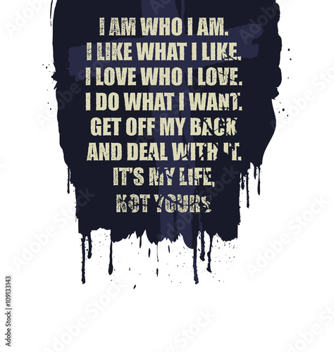 Motivation Quote for your design on black stain