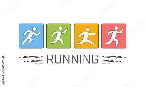 Modern colored running logo