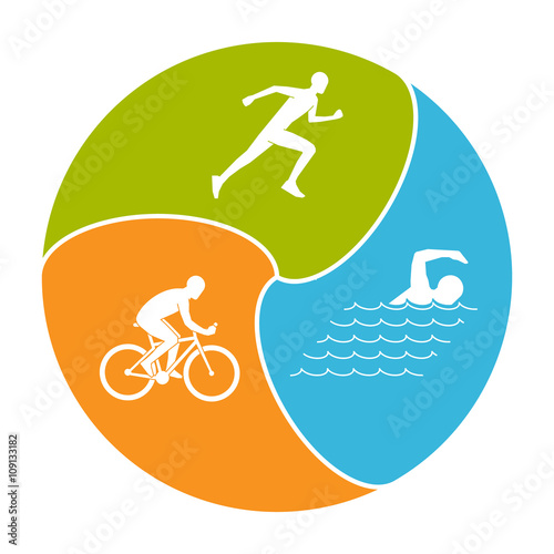 Stylish logo for triathlon