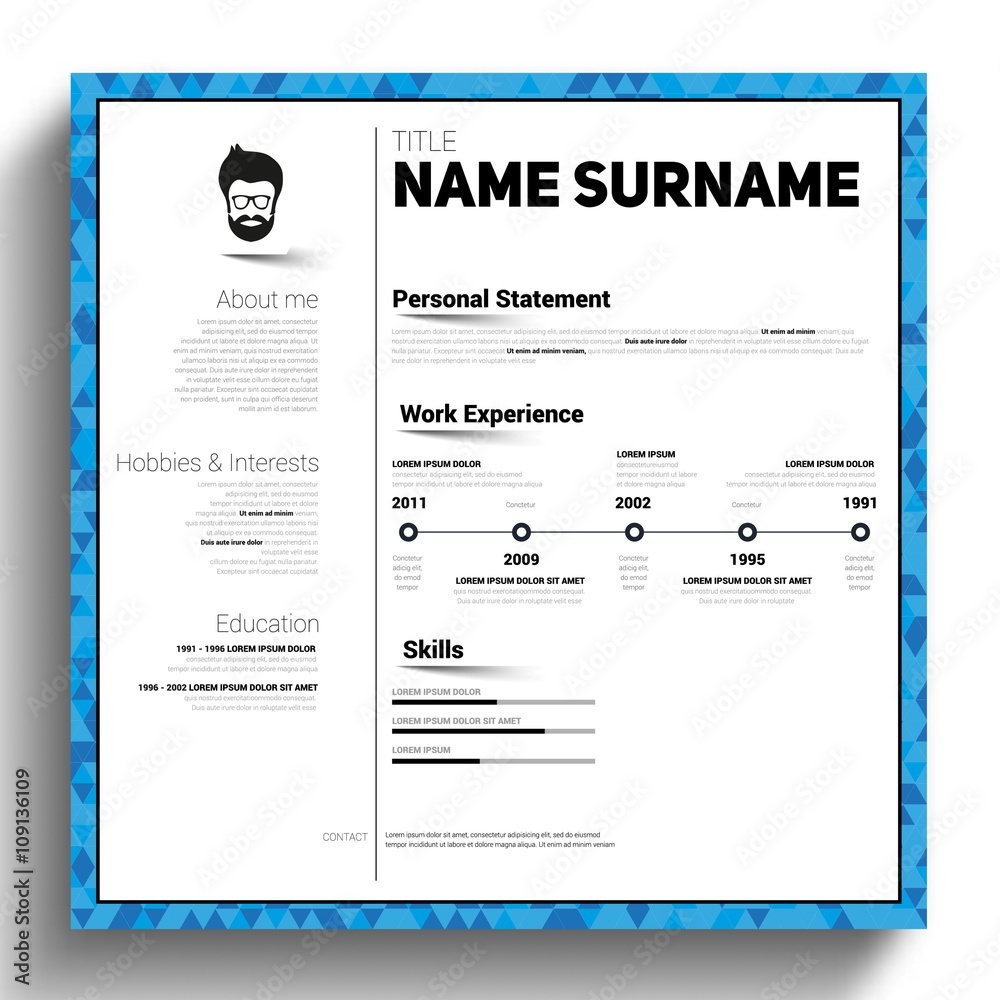 Fototapeta cv-simple-bw-square1