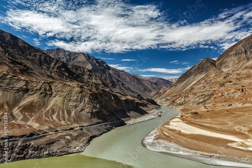 Confluence of Indus and Zanskar Rivers, Ladakh