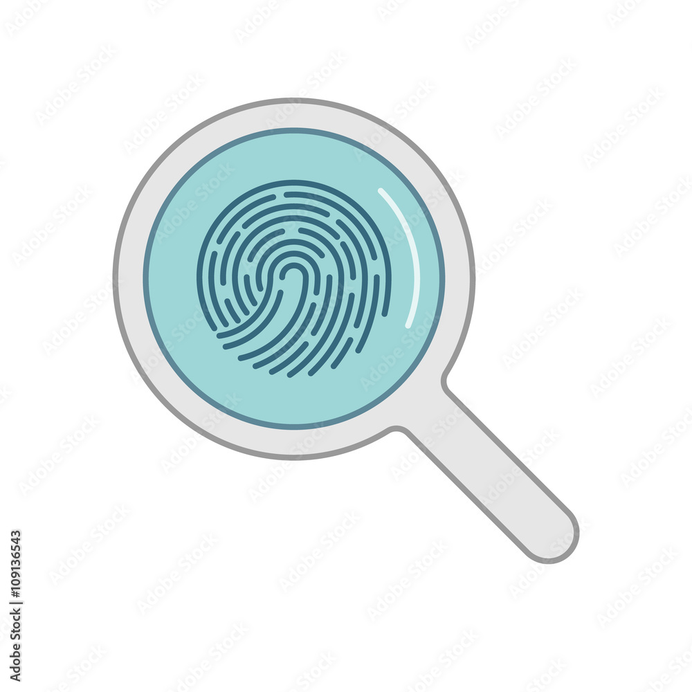 Vector line icon search fingerprints Vector line icon search fingerprints