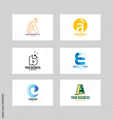 Alphabet logo icon letter set