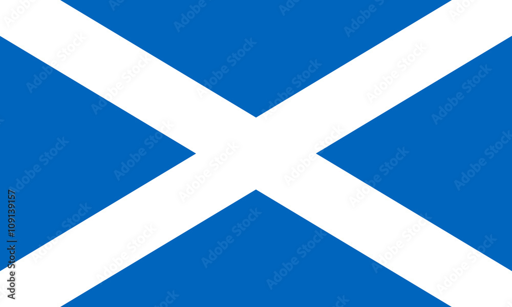 Fototapeta premium Scotland flag, Bratach na h-alba, Flag of Scotland, Scottish flag, Saint Andrew's cross, National flag of Scotland standard proportion and color mode RGB