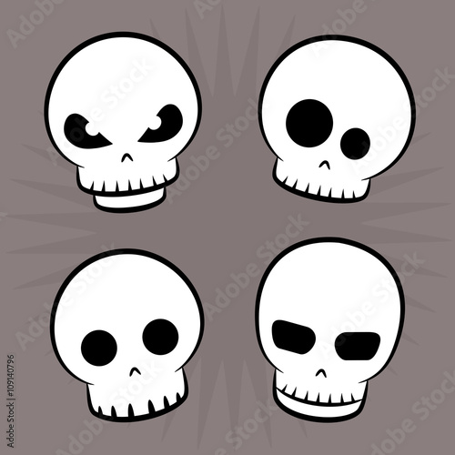 Cartoon skulls collection