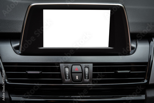 Modern luxury car dashboard with big display