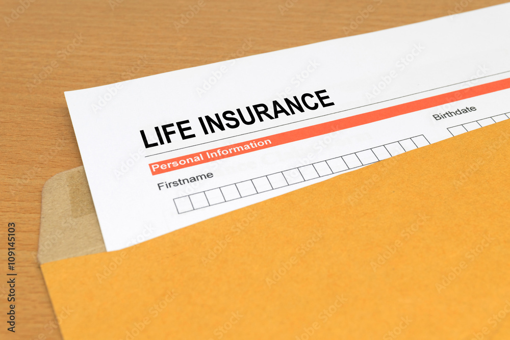 life Insurance application form on brown envelope life Insurance application form on brown envelope