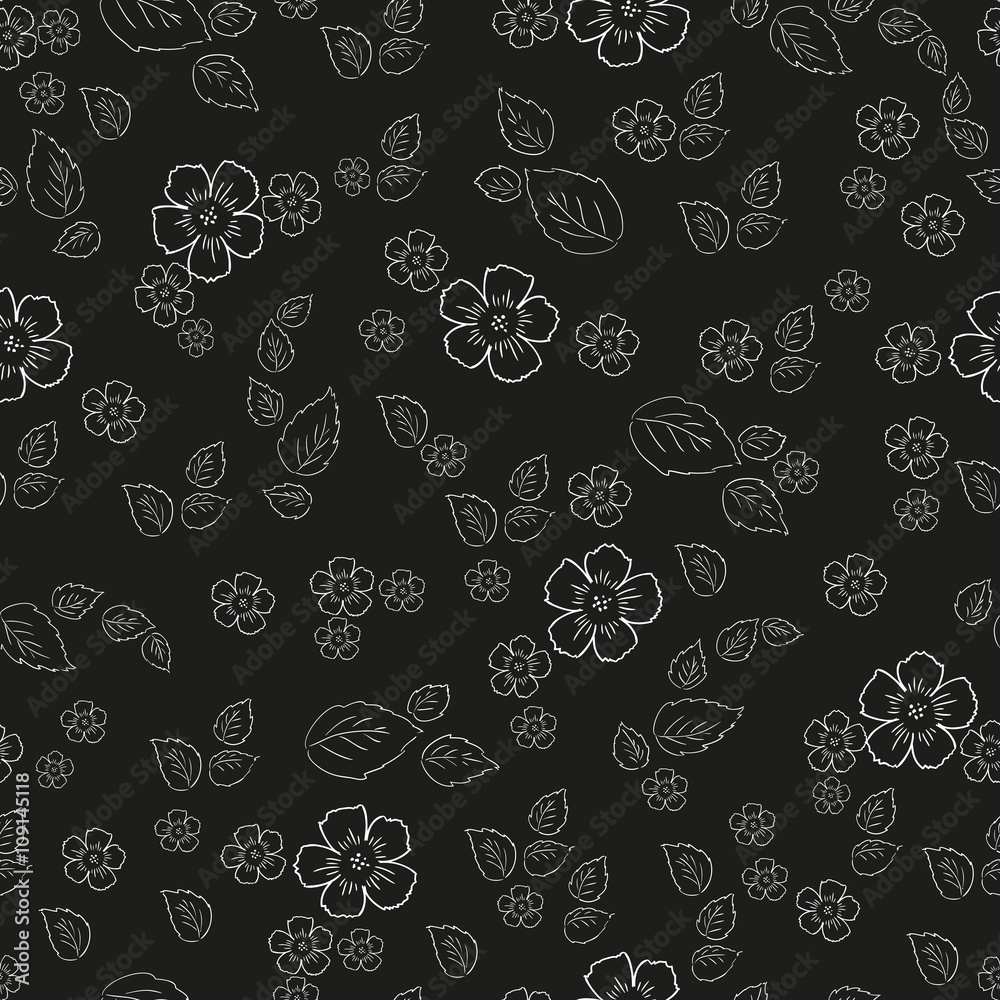 Seamless floral pattern on a black background Seamless floral pattern on a black background
