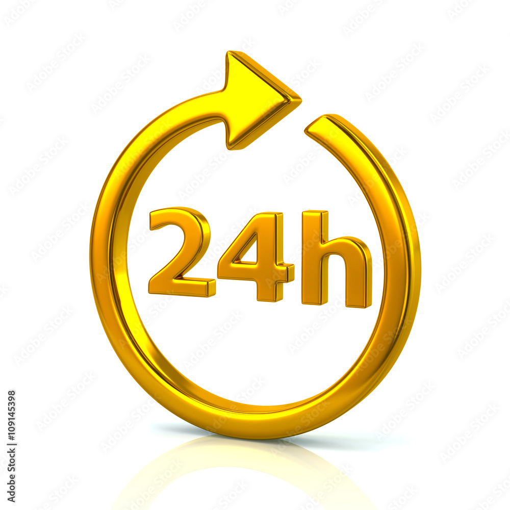 Golden open 24 hours icon