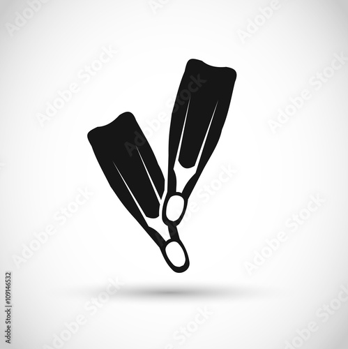 Diver's fins icon vector