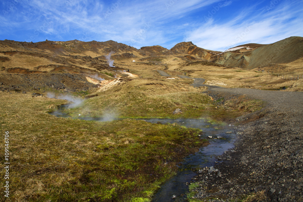 Natural geothermal hot springs, Iceland