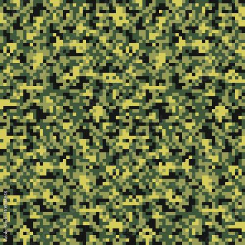 Digital pixel camouflage seamless pattern 