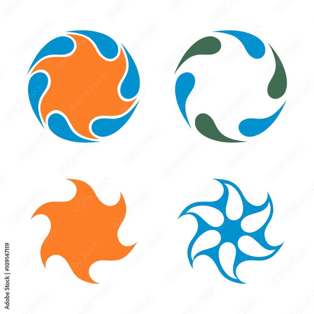 Star Water Flow Nature Cycle Icon Template