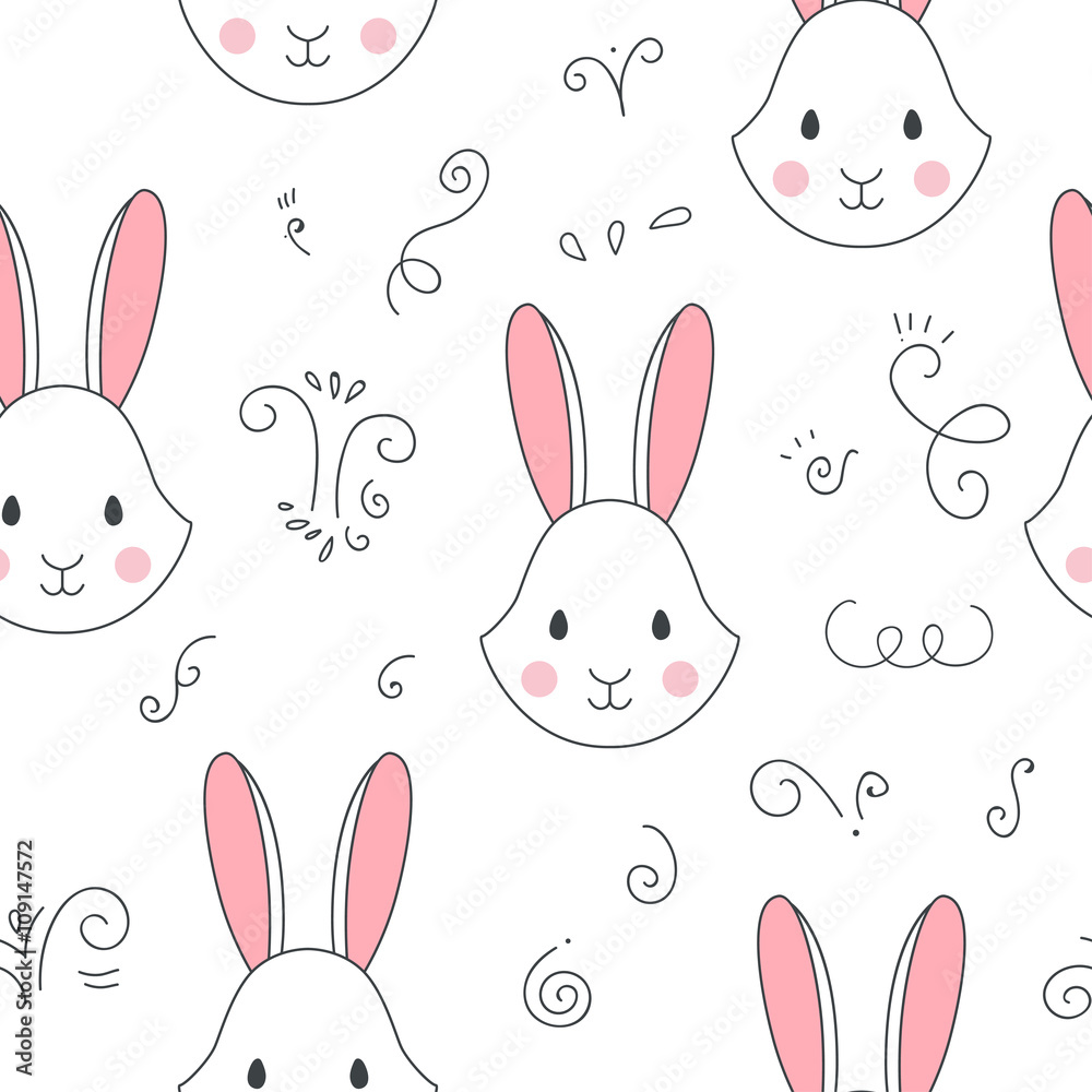 Vector pattern with rabbit