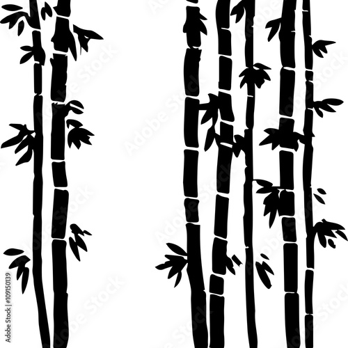 Fototapeta Naklejka Na Ścianę i Meble -  vector monochrome bamboo background