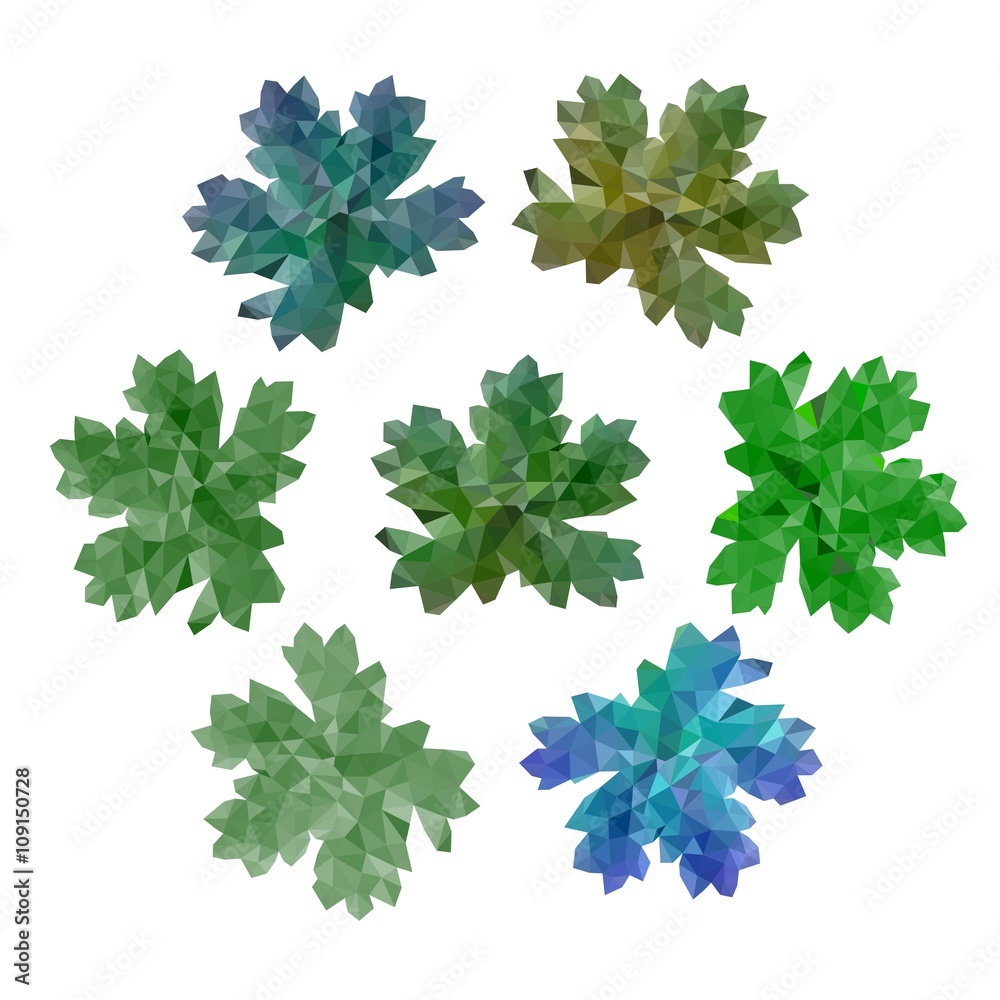 Leafs in triangular style. Vector illustration. Leafs in triangular style. Vector illustration.