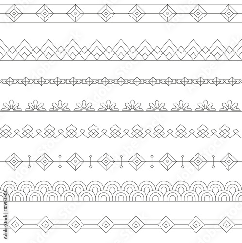 Art Deco Borders Style Line and Geometric Linear Design -variable line-

