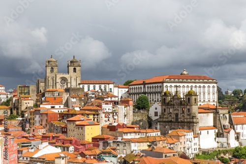 Cityscape, including Porto Cathedral and Igreja dos Grilos, Porto, Portugal photo