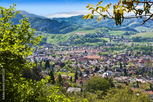 View from the Schauenburg to Oberkirch and the Rhine
