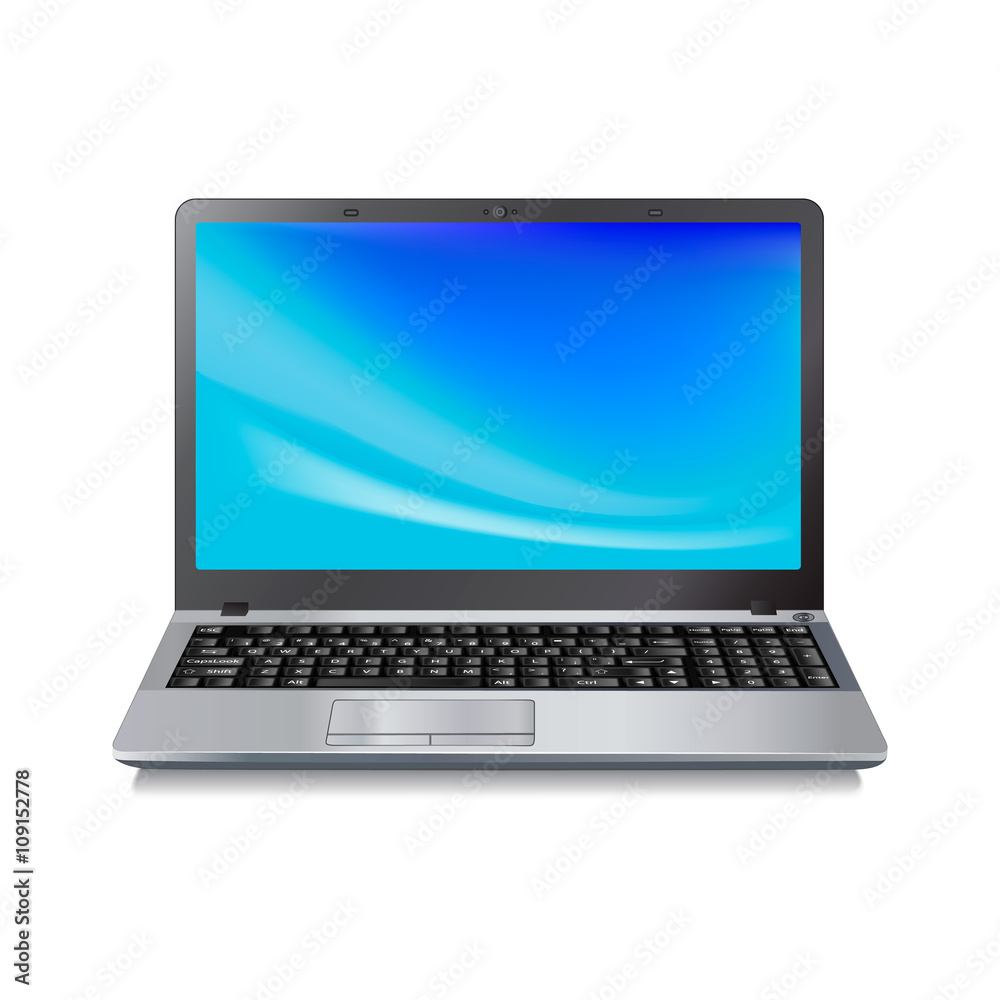 Vector illustration aptop with blue screen Vector illustration aptop with blue screen
